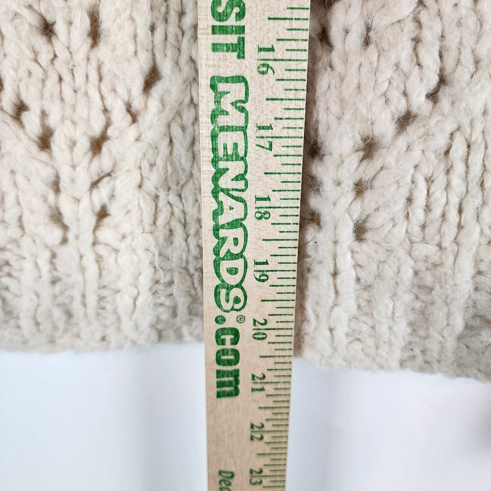 Sea New York Ellie Combo Sweater Cable Knit Puff Lace Sleeves Cream Alpaca Wool - Picture 13 of 14